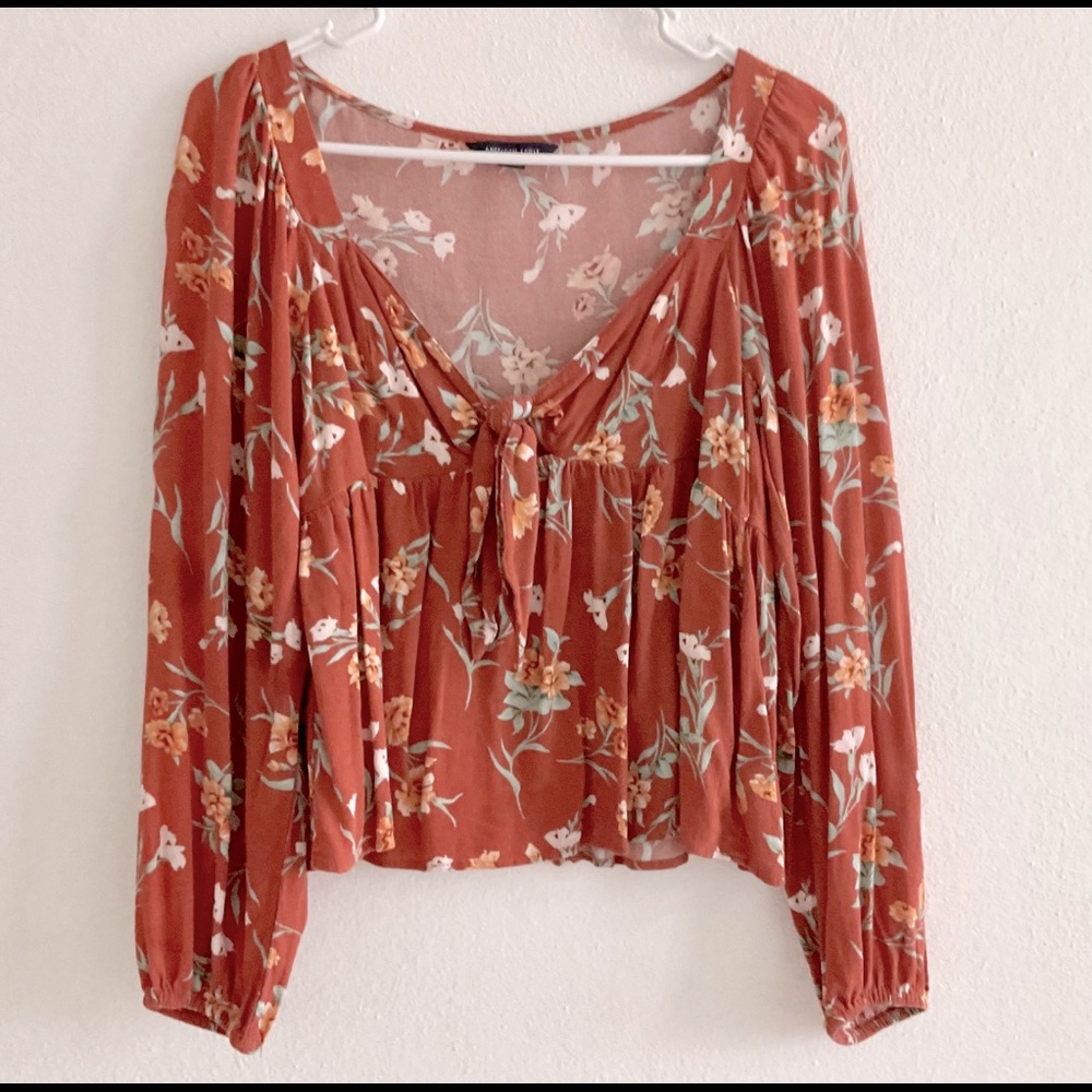 Long sleeve flower blouse